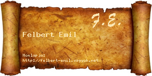 Felbert Emil névjegykártya
