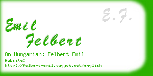 emil felbert business card